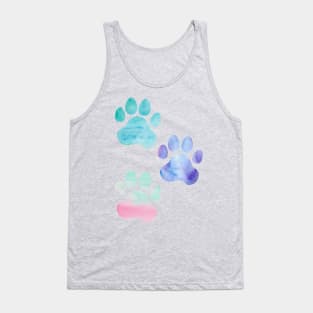 Watercolor Paw Print Trio Tank Top